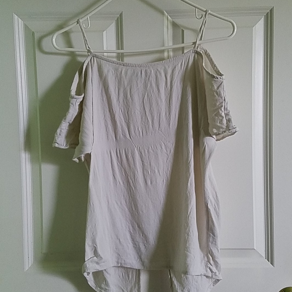 White Cold Shoulder Top
